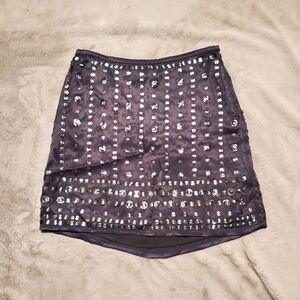 French Connection Gray Sequins Skirt Size 4